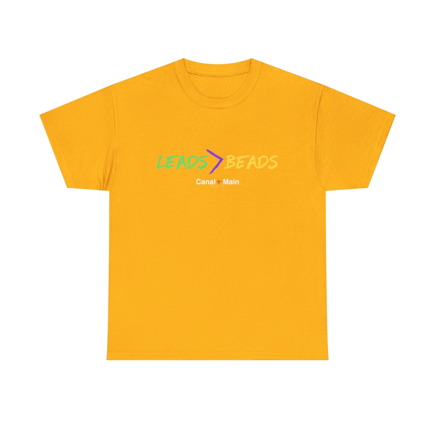 Leads > Beads MARDI GRAS T-Shirt — Casual Graphic Tee