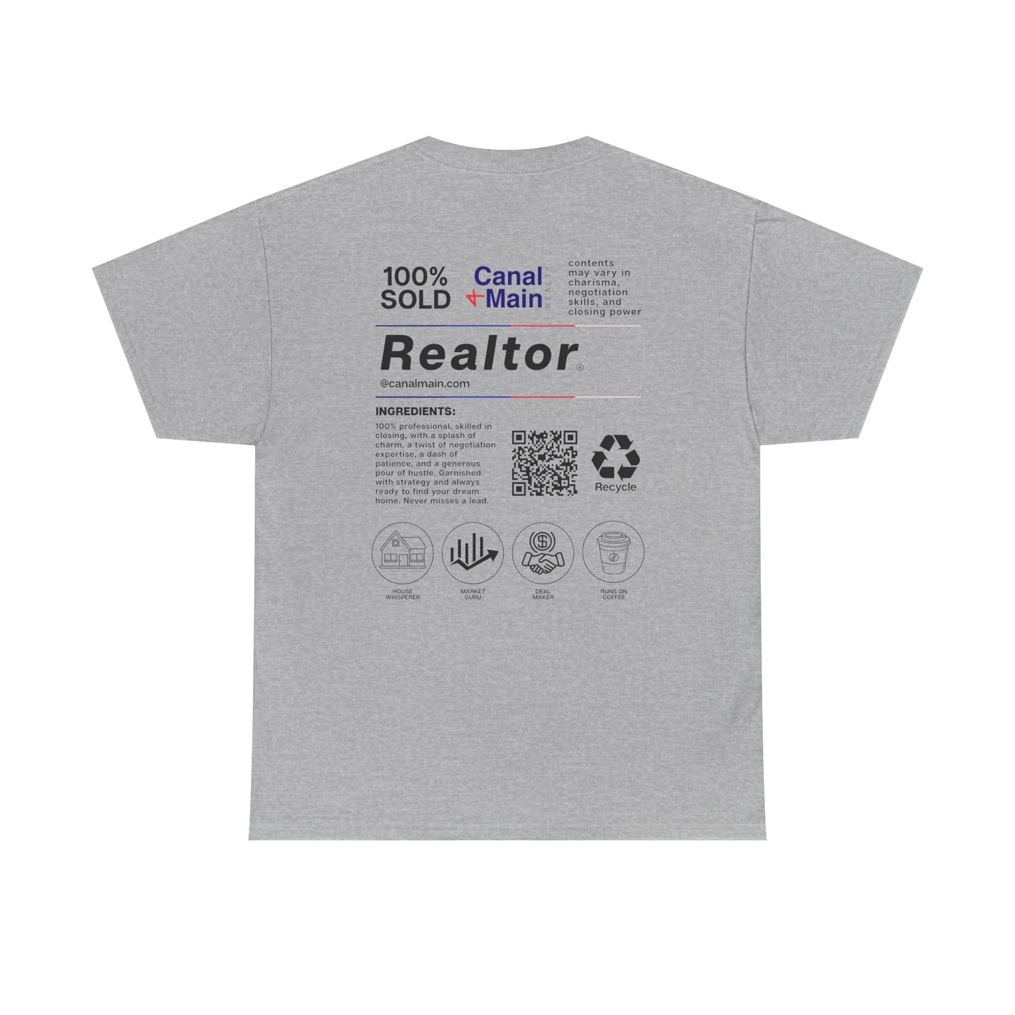 Realtor Branded Tee — Canal + Main Real Estate Graphic T-Shirt