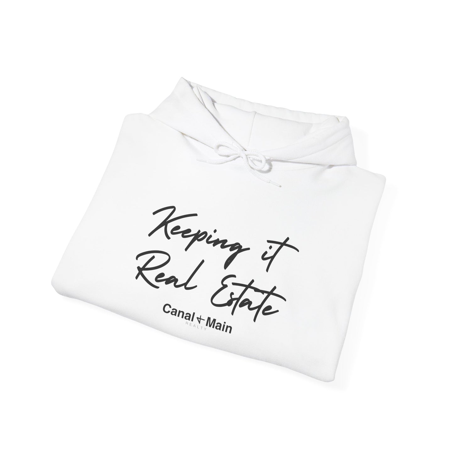 Hoodie — "Keeping it Real Estate" Script Logo Real Estate Agent Pullover