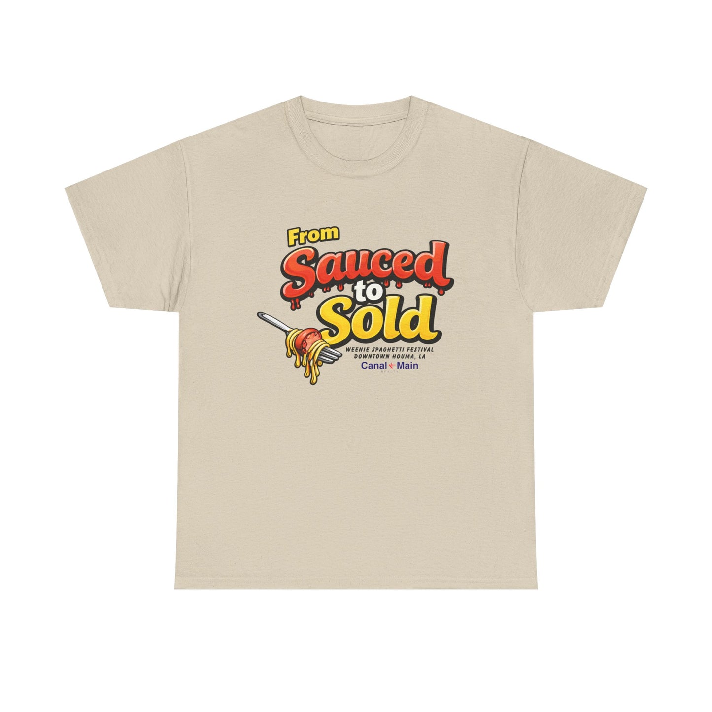From Sauced to Sold T-Shirt — Retro Pasta Spoon Graphic Tee