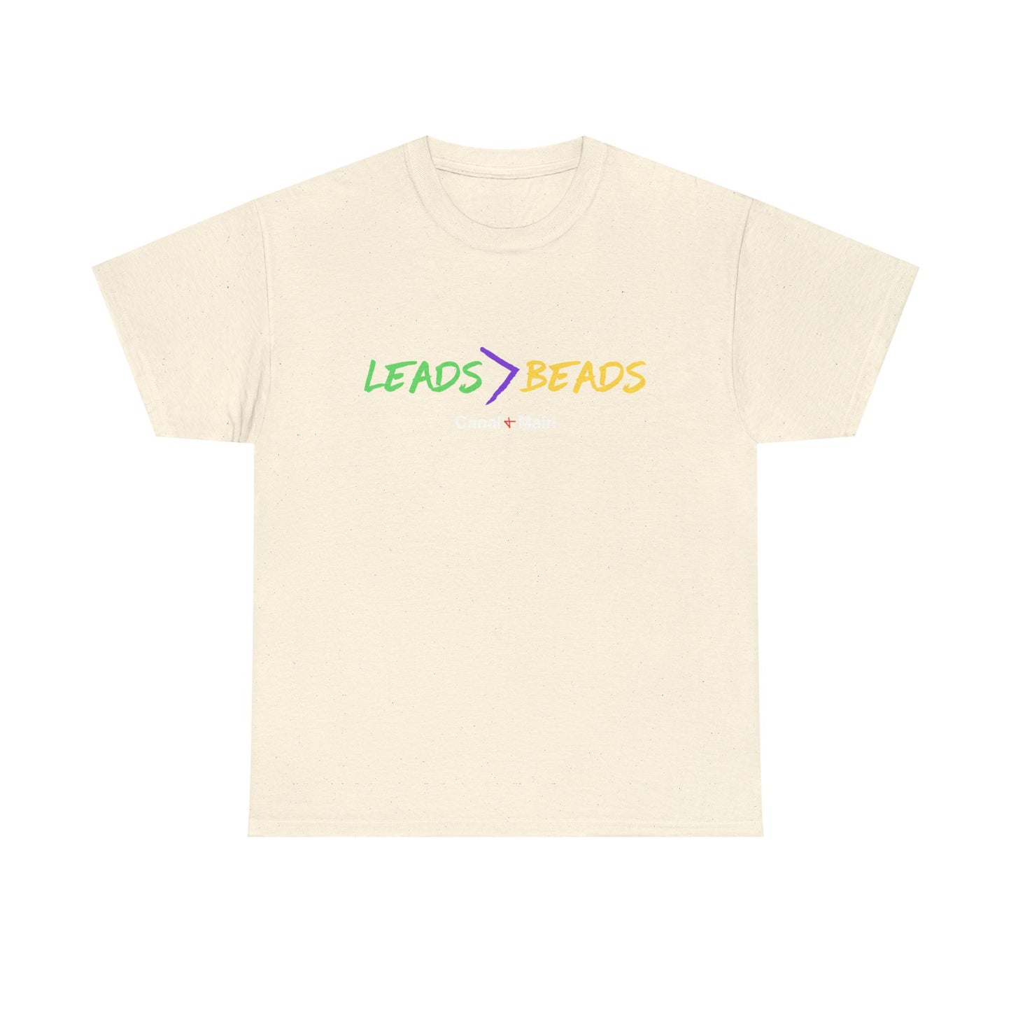 Leads > Beads MARDI GRAS T-Shirt — Casual Graphic Tee