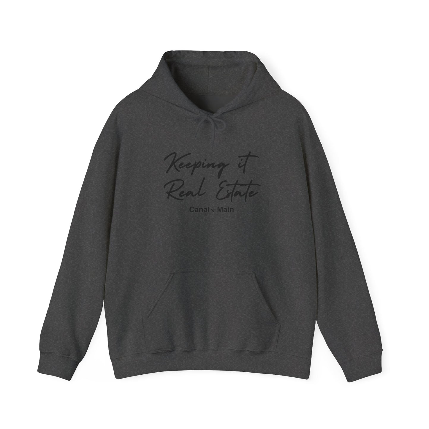 Hoodie — "Keeping it Real Estate" Script Logo Real Estate Agent Pullover