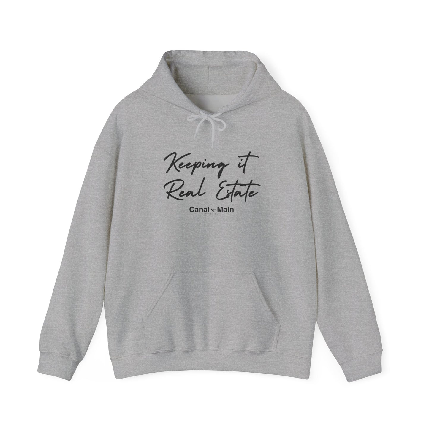Hoodie — "Keeping it Real Estate" Script Logo Real Estate Agent Pullover