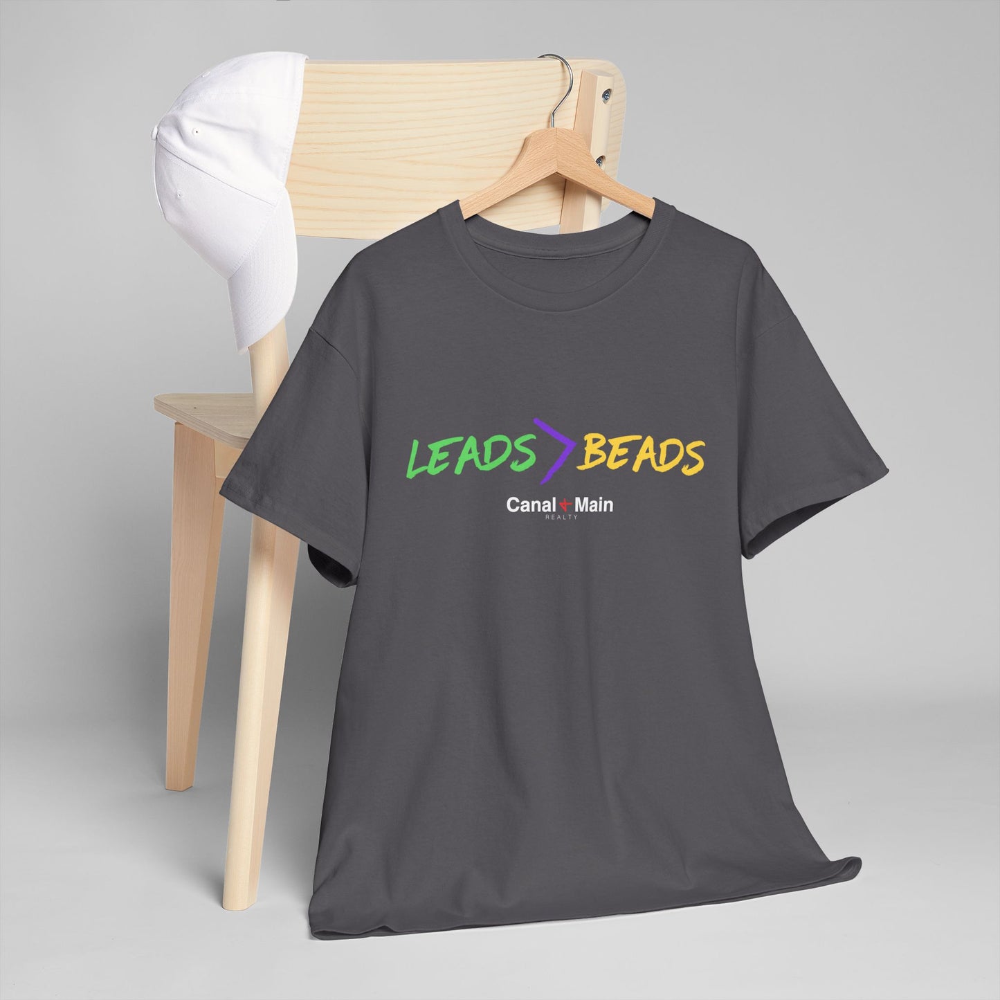 Leads > Beads MARDI GRAS T-Shirt — Casual Graphic Tee