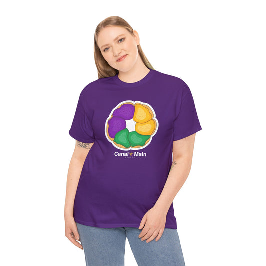 King Cake Tee — Mardi Gras Donut Design Shirt